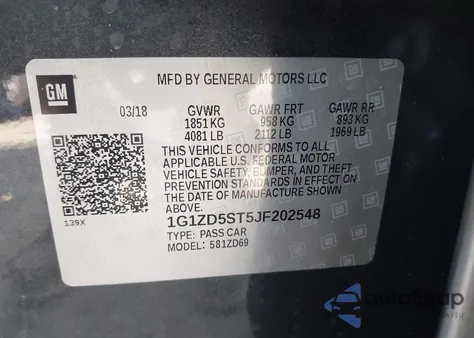 2018 Chevrolet Malibu Lt from USA, damaged, VIN 1G1ZD5ST5JF202548
